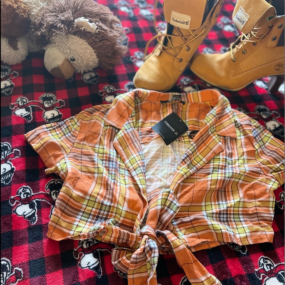 Forever 21 plaids crop top.